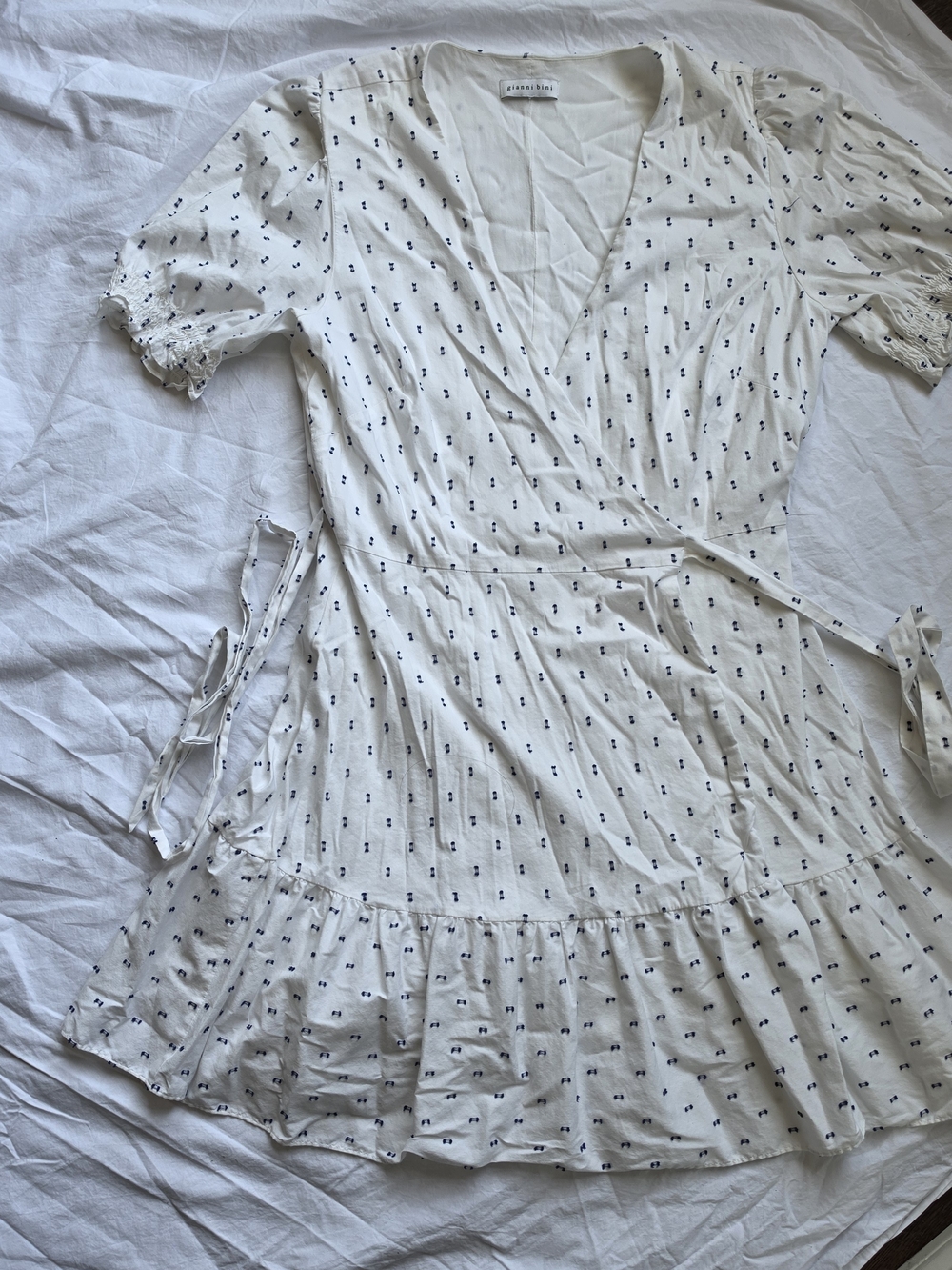 Gianni Bini White Wrap Mini Dress
